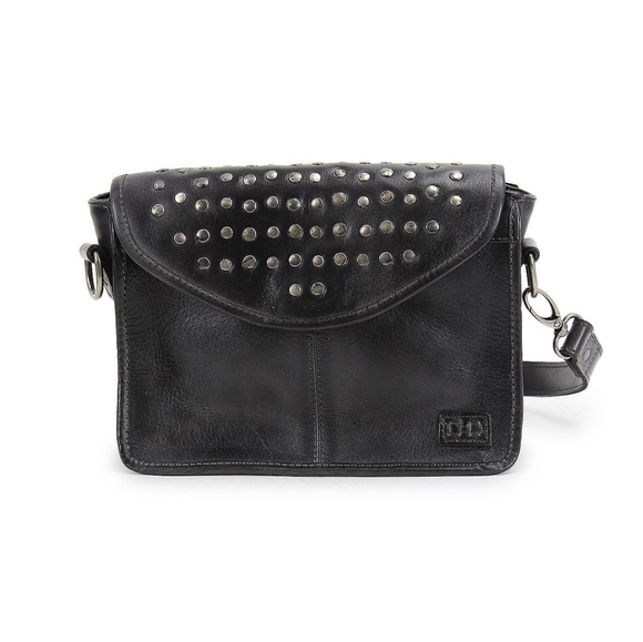 Bed Stu Occurrence Studded Black Crossbody Bag Distressed Handmade NEW NWT - Picture 9 of 9